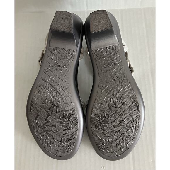 Womens abeo Bio System Grace Sandal Heel Orthotic Shoes Silver Glitz WN8.5 EUC - Picture 6 of 8